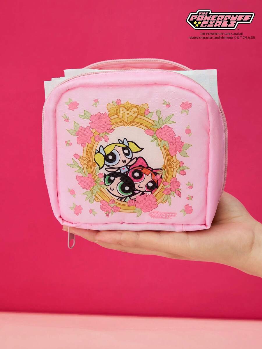 THE POWERPUFF GIRLS X Joivida 卫生巾收纳袋 – 可爱涤纶月经收纳袋，适合女孩和女性 - 粉色 - 查看 1