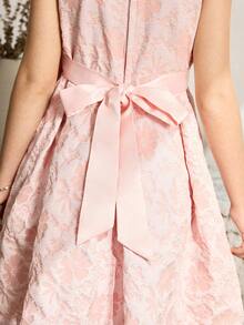 Fashionable Girls' Party Dress, Birthday Celebration Children's Dress, Hostess Dress With High-End Fluffy Princess Style - Pink - View 3