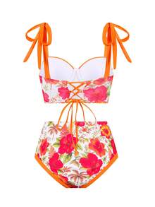 Swim Oasis Bộ bikini 3 mảnh kiểu Nam Mỹ gợi cảm dành cho nữ, chất liệu vải in họa tiết, thích hợp cho kỳ nghỉ biển. - Nhiều màu - Xem 4