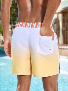 Manfinity VDAYZ Men's Fashion Beach Couple Shorts, Suitable For Summer Beach Vacation, Beach Party Casual Wear, Men's Swimwear, Beach, Men's Holiday, Valentine's Day, Summer, Men's Valentine's Day Matching Swimwear For Couples His And Hers Swim Suit Sets Couple Bathing Suit Set Matching Bikini And Swim Trunks Couples Swimsuits Sets - Apricot - View 3