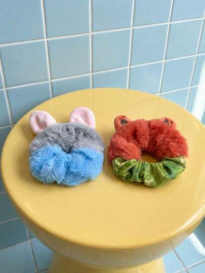 Joivida 1 st höst vinter plysch hårring mode icke-klämbar hårring söt fluffig pannband kreativ tecknad djur handledsarmband festival fest daglig hårdekoration accessoar för kvinnor present