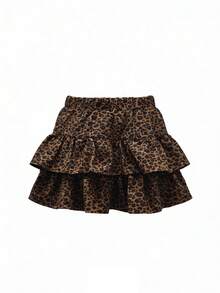 K-Vae Chân váy nữ kiểu vintage họa tiết da báo xếp nếp. - màu nâu - Xem 8