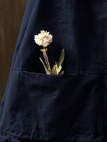 Linhara 大码纯色连帽休闲长袖外套