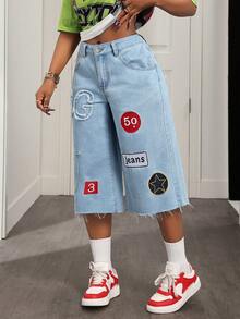 BamGleam Women's Casual Embroidered Denim Jeans - Light Wash - View 3