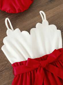 SHEIN 女童纯色针织开衫和针织吊带连体衣两件套，含帽子，返校季