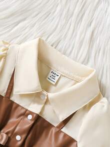 SHEIN Playful Pals 女婴立领泡泡袖两用A字连衣裙。经典A字廓形，适合各种体型的宝宝。独特的立领设计增添了一丝正式感，巧妙的泡泡袖设计则甜美俏皮。两用设计营造出视觉层次感。无论是外出还是居家休闲，这款连衣裙都能展现您宝宝活泼可爱的一面。 - 彩色 - 查看 6