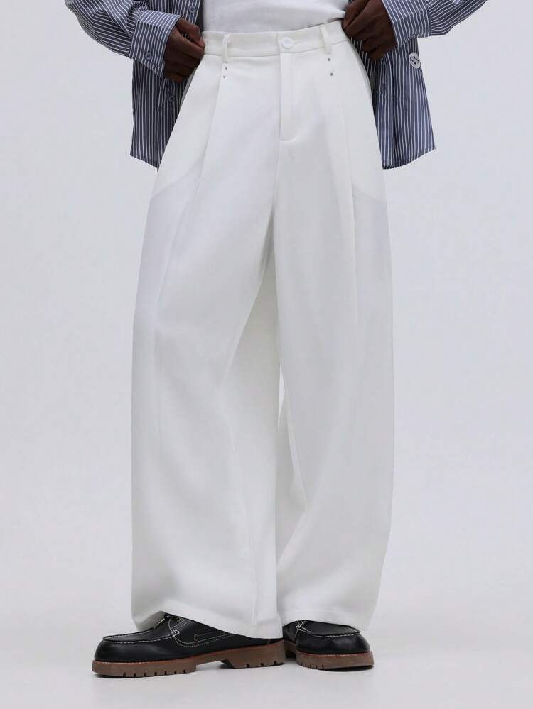Pantalon de costume à jambes larges avec poches latérales