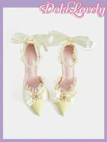 Dola Lovely Giày nữ màu đỏ rượu vang với nhiều dây khóa, mũi nhọn, quai sau và gót cao mảnh mai, thích hợp cho mùa xuân, nghỉ lễ Phục sinh. - Màu Mù tạt vàng - Xem 8