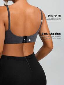 SHEIN Maternity Nursing Comfortable Soft Adjustable Strap Bra - Dark Grey - View 2