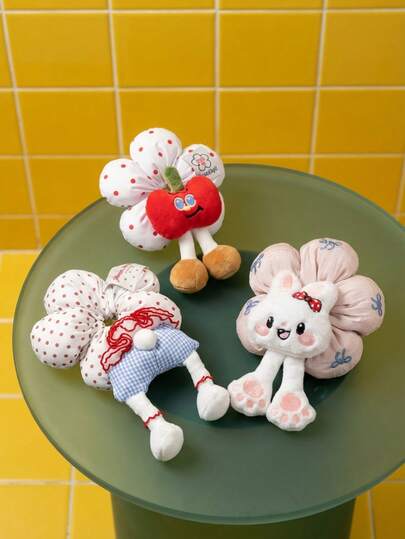 Joivida 1个卡通花朵香肠屁股发圈可爱马尾辫发圈丸子头发带发圈发饰女孩女士