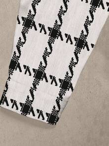 Manfinity Dauomo Men's Casual Fashion Street Vacation Style Letter Embroidery Plaid Print Shirt, Spring/Autumn - Multicolor - View 4