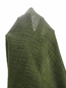 SHEIN 绿色V领金色滚边印花连衣裙，优雅百搭的简约时尚，适合家庭聚会、度假、春夏秋季穿着。 - 軍綠色 - 查看 7