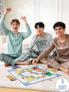 6pcs Boys' Casual Printed Pattern Long Sleeve Top And Pants Comfortable Pajama Set Tween Boys Pajamas-Pajama Set Crew Neck Long Sleeve Top Long Pants Game Controller Print Multi Color Options All Season 2026 New Year Essential - Multicolor - View 5