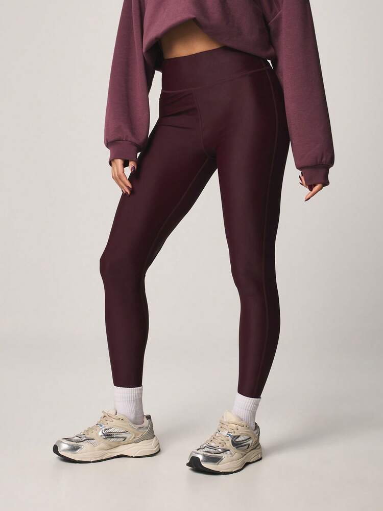 MISSGUIDED 사이드 지퍼 포켓 디테일이 있는 하이 웨이스트 버건디 퍼포먼스 레깅스, 요가, 러닝 및 일상 액티브웨어용