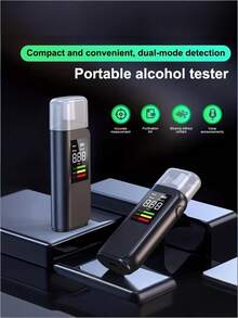 Teckwe 1. 接触式吹气酒精检测仪，高精度便携式酒精检测仪，专业酒驾检测仪器，配备快速响应数字液晶显示屏、自动关机功能、长续航电池，适用于驾驶员精准酒精检测、执法人员、工作场所安全检查、聚会、婚礼、日常使用，电池容量300mAh - 彩色 - 查看 3