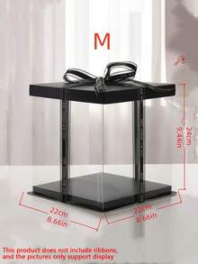 1pc Party/Holiday Gift Box, 1 Tier/2 Tier/3 Tier Packaging Storage Box Valentine Day - Black - View 6