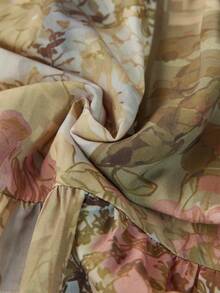 Wildy 女士度假休闲V领印花长袖短裙 - 彩色 - 查看 7