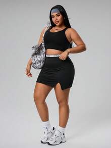 Rhythm Era Sujetador deportivo sin costuras de alta elasticidad y reflectante para mujer de talla grande - Negro - Ver 7