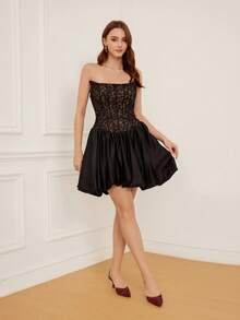 CUCCOO HITCHD 女士新款刺绣蕾丝尖头香槟色网面高跟鞋，优雅迷人，适合浪漫约会、婚礼、宴会等场合的新娘鞋。 - 酒紅色 - 查看 3