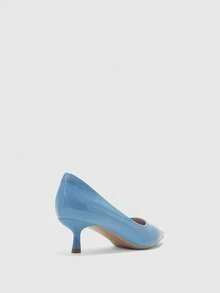 CUCCOO BIZCHIC Women's Fashion Black Comfortable Pointed Toe Kitten Heel Slip-On Shoes, Suitable For Commuting, Dates, Parties And Vacations For Vibe And Spring Shoes Spring Break Easter Spring Shoes - Royal Blue - View 9