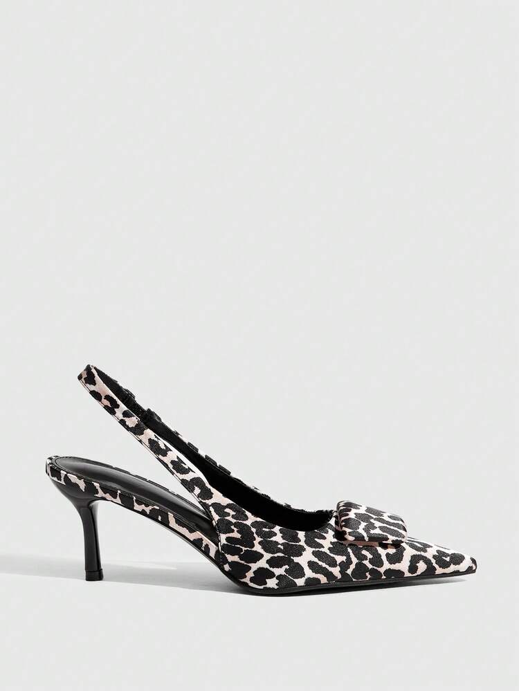 CUCCOO SZL Leopard Print Pointed Toe High Heel Party Shoes For Women Valentine's Day