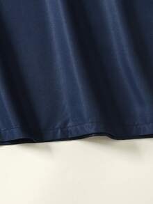 Tween Boys' Embroidered Metallic Print Long Robe, Suitable For Parties, Holidays, And Vacations - Navy Blue - View 3