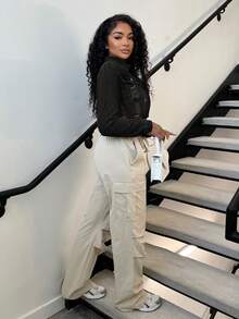 Alexandranx Women's Fringe Single-Breasted Thermal Lined Cropped Casual Denim Jacket, Autumn/Winter Women's Winter Jacket - Black - View 4