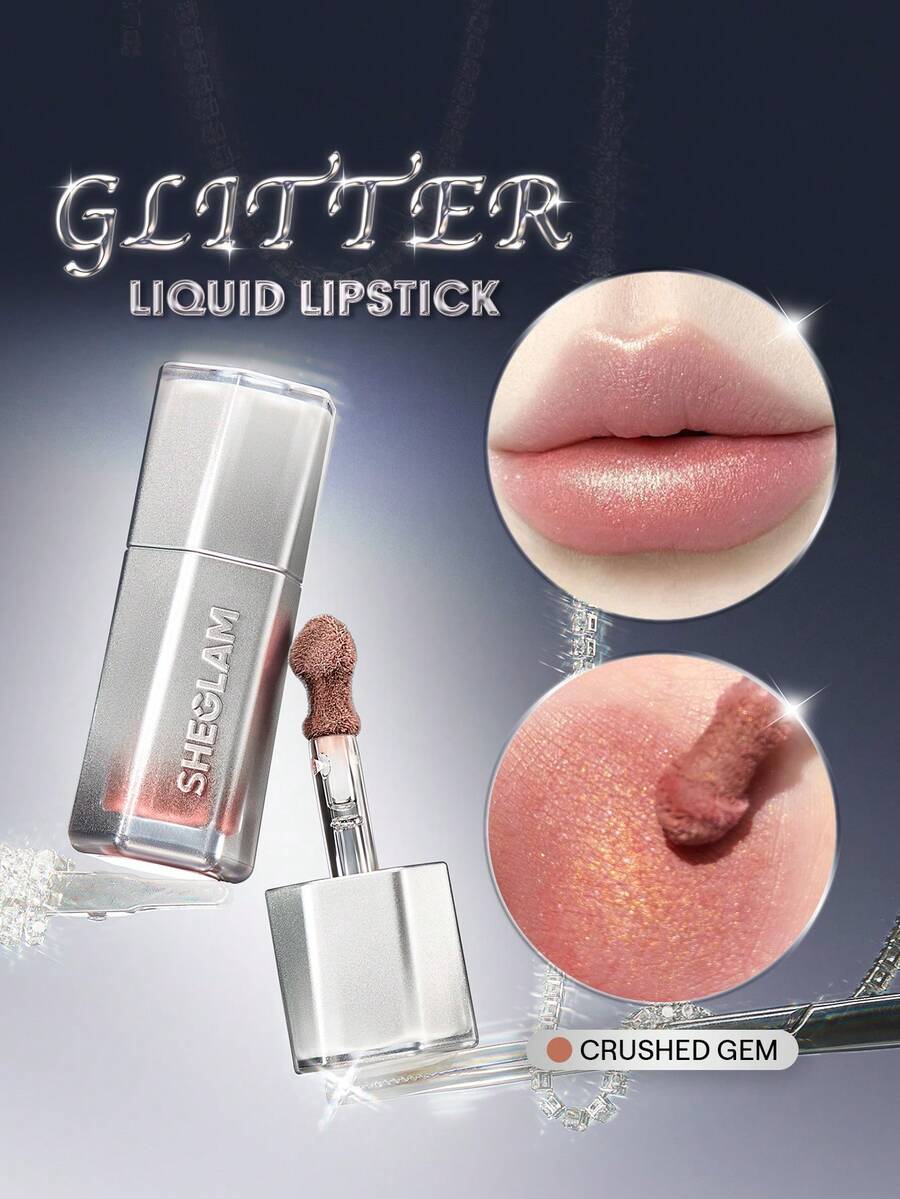SHEGLAM Glitter Whip 液體唇膏-Crushed Gem 品牌 美容 化妝 化妝品 適合女性與女孩 完美搭配冬季春季 Y2K 時尚 流行 生日禮物 假期 派對準備就緒 最佳顏色 - Crushed Gem - 查看 1