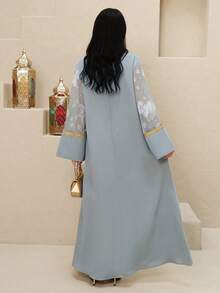 Al Najma Đầm/áo kiểu dáng rộng rãi, thanh lịch, thường ngày, phối vải jacquard mới. - màu xanh lá - Xem 5