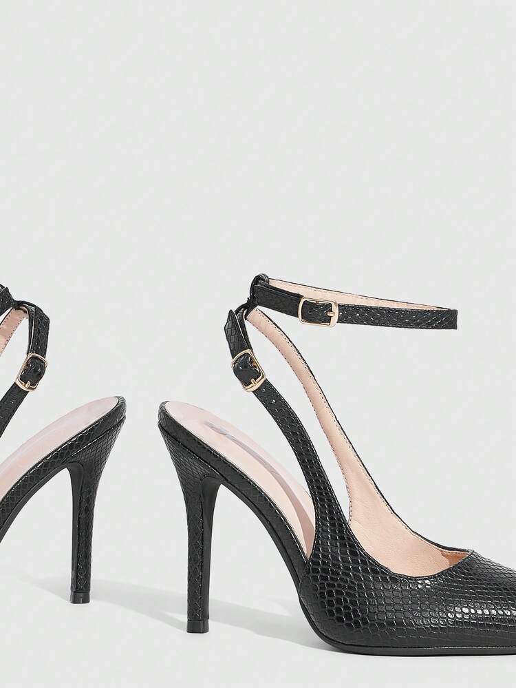 CUCCOO SZL Women's Pointed Toe Glossy Patent Leather Minimalist Stiletto High Heels Valentine's Day