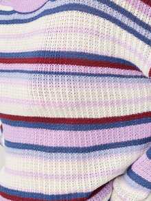 Nöista Knitted Textured Set Includes A Long-Sleeve Boxy Sweater And Matching Shorts. Spring, Summer, Easter, Cover Up, Beachwear. - Mauve Purple - View 6