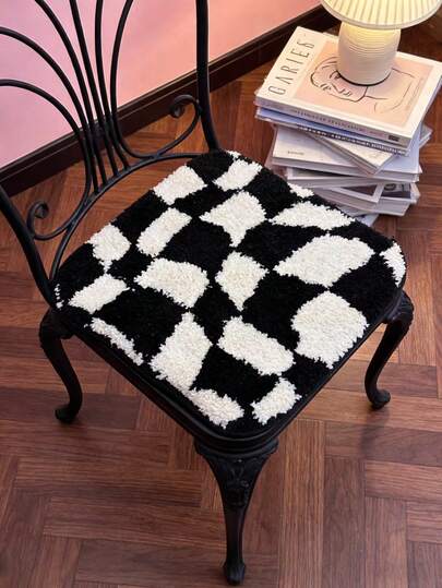 Joivida Modern Plaid Office Chair Cushion - Ergonomic Seat Pad For Long Sitting, Comfortable & Cold-Insulating, Nordic Style