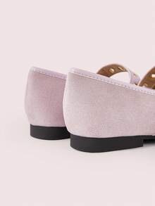 CUCCOO DOLLMOD Giày bệt đi làm đa năng thời trang nữ có trang trí nơ - Màu Hồng baby - Xem 4