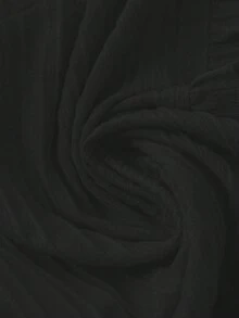 Linhara Áo dài tay cỡ lớn dành cho nữ, kiểu dáng thanh lịch cổ chữ V, chất liệu mềm mại và thoải mái. - màu đen - Xem 3