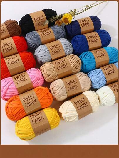 3件套手工编织布袋 DIY彩色扁平丝带拖鞋收纳篮靠垫粗毛线球