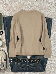 Attitoon 休闲复古风格返校学院风复古造型可爱熊图案针织毛衣，适合秋冬季 - 彩色 - 查看 2