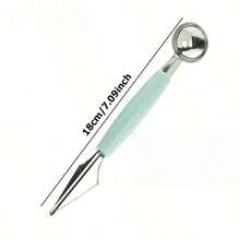 Double-Ended Stainless Steel Fruit Spoon Melon Baller Ice Cream Scoop Watermelon Spoon Fruit Ball Maker - Multicolor - View 3