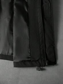 PAVTROS 男士黑色梭织连帽夹克，饰有图案，长款常规袖，拉链设计，都市实用风格。黑白撞色拼接男士夹克，黑白面料形成鲜明对比，赋予夹克现代运动气息，适合日常休闲穿着，是男士必备单品。夹克、连帽衫、男士街头风拉链衫、黑白连帽衫、黑白夹克、男士防风夹克、Y2K风格连帽衫、男士街头风拉链衫、Y2K风格运动服 - 黑色 - 查看 7