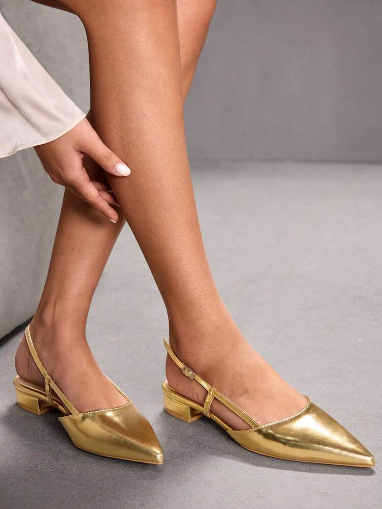 CUCCOO SZL Women's Pointed Toe Buckle Design Casual Fashionable Flat Shoes