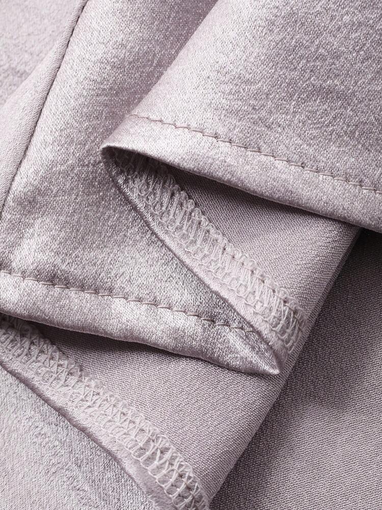 Women's Elegant Solid Color Round Neck Floral Puff Sleeve Shirt And Skirt 2 Pieces Set, Spring/Summer,Wedding Guest Dress Women