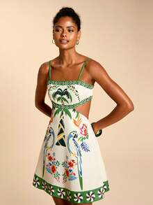 Travachic Women's Casual Tropical Print Vacation Cami Mini Dress - Multicolor - View 6