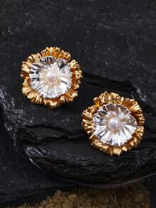 Opalesca Damen Ohrstecker, Outfits, Altes Geld, Perlen, Hochzeit/Braut Accessoires, Fairycore/Fairy, Perle, Herbst/Winter, für Mutter/Frauen/Mädchen, Elegant, Premium