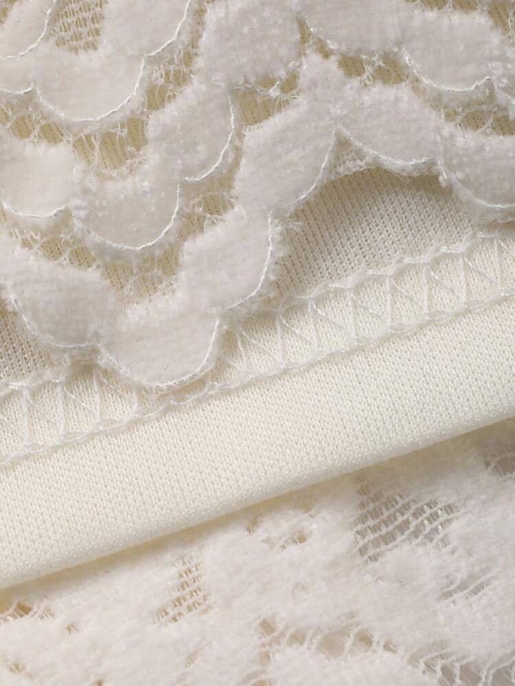 2pcs/Set French Lace Dress, Sophisticated High-End Waist Cinching Slimming Effect