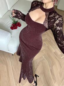 Women Midi Dresses - Red Violet - View 2