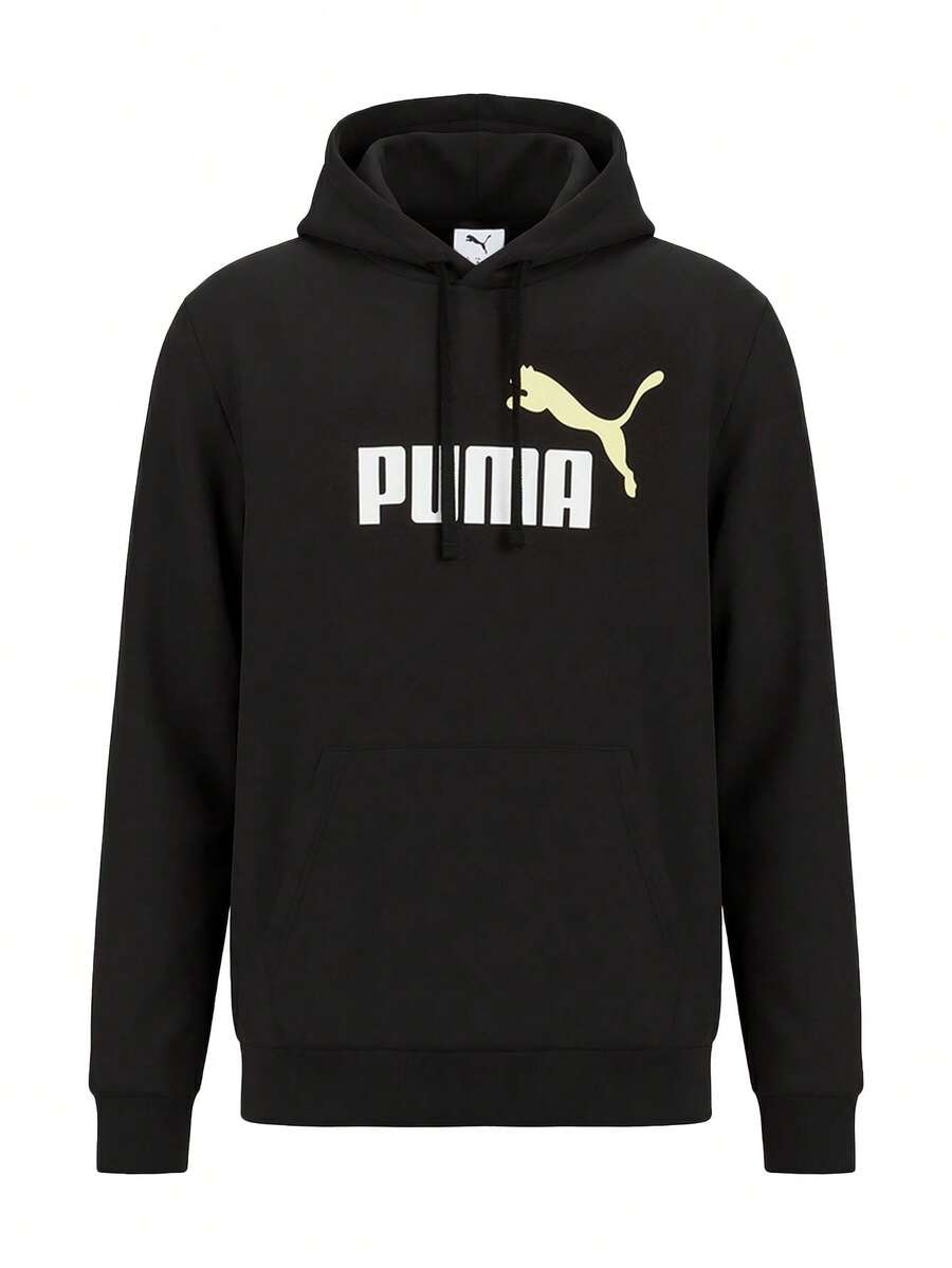 Puma Essentials 2 Colour No. 1 Logo Men Hoodie Black - Black Yellow - View 1