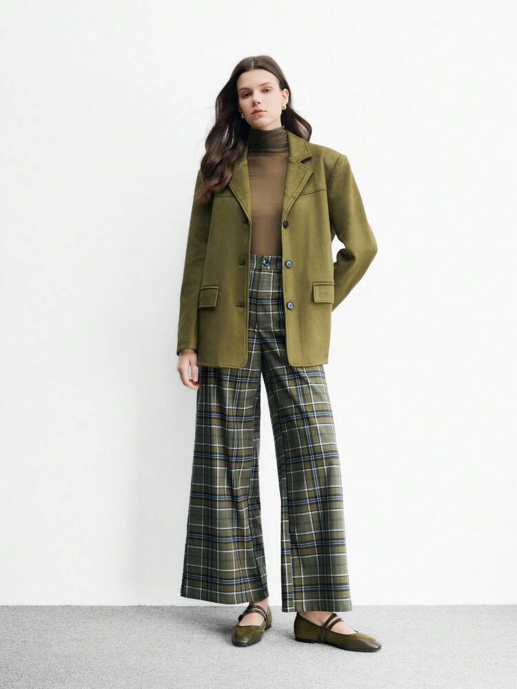 CUCCOO BIZCHIC 黑色简约方头平底鞋，优雅、百搭、休闲、舒适、一脚蹬，适合职场、通勤、约会、正式场合 - 綠色 - 查看 9