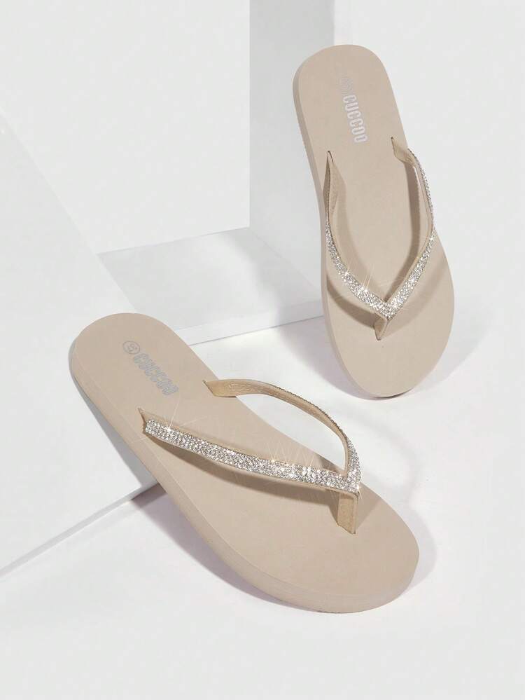 Sandalias de plástico beige con decoración de cristales, cómodas y ligeras, para mujer, ideales para vacaciones de verano, rebajas de verano, vuelta al cole, estudiantes universitarias, Halloween, Año Nuevo, vacaciones