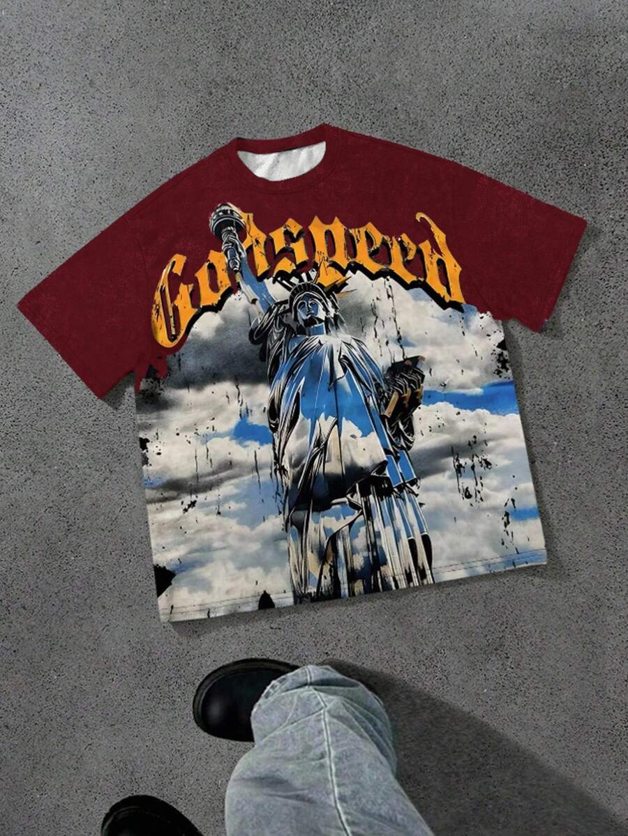 Áo thun ngắn tay cổ tròn phong cách thể thao đường phố Y2K tối giản dành cho thiếu niên, thích hợp cho mùa hè. - Nhiều màu - Xem 1