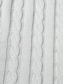 Claim Dot Áo vest len nam cổ chữ V, kiểu dáng xoắn cáp, thoải mái, đa năng. - Màu Xám nhạt - Xem 6