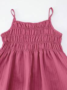 Sparklyn 2pcs/Set Teen GirlCasual Camisole Top And Wide Leg Pants Set, Woven Fabric, Elastic Waist, Summer - Pink - View 7